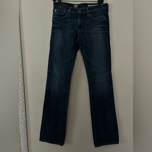 AG kiss slim straight dark blue vintage jeans baggy wide high low rise NWOT 29 R